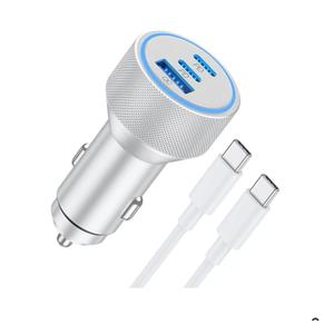 for iPhone 15/16 Pro Max Car Charger, 67W 3-Port Fast USB C Car Charger Power Cigarette Lighter Adapter with 3FT USB C to C Cable for iPhone 15/16/Pro Max/Plus/16e, iPad Pro/Air/Mini
