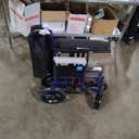 Medline Heavy Duty Transport Chair supports up to 500 lbs., Bariatric Transport Wheelchair, 22" x 18" seat, Blue Frame