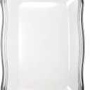 DecorLine Stylish Aristocrat Collection White/Silver Serving Trays - 13 x 9 (Pack of 2) - Durable Quality - Perfect for Entertaining & Events