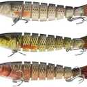 Pack of 2 UOZAZE Floating Swimbait Catfish Swimbait, Glide Bait for bass, Herring Lifelike Jointed swimbait for Bass Muskellunge Salmon Trout Walleye, Fast Sinking Bass Fishing Lure