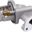 NewYall Engine Coolant Thermostat and Housing Assembly for Cadillac CT5 3.0L 20-22, CT6 3.0L/3.6L 16-20, ATS/CTS 3.6L 16-19, Chevrolet Camaro 3.6L 16-22, Colorado 3.6L 17-22, GMC Canyon 3.6L 17-22