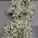 Hollyone 2Pcs Small Artificial Baby Breath Flowers Wreath 10 Inch White for Front Door Decor Faux Gypsophila Wreath Fake Baby Breath Flower Garland Candle Ring Kitchen Cabinet Chairs Tabletop Decor