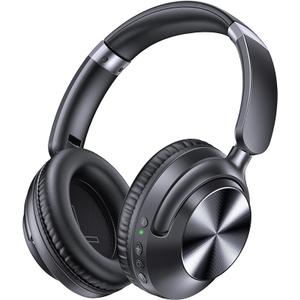 TAGRY Hybrid Active Noise Cancelling Headphones 100H Playtime Wireless Over Ear Bluetooth Headphone with Fast Charging Hi-Res Audio Comfort Earcups Headsets for Travel Home Office Phone PC, Black