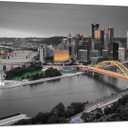 Black and White Pittsburgh Wall Art Pennsylvania Pittsburgh Wall Decor Picture Canvas Print Pittsburgh Painting Poster Framed Home Living Room Bedroom Decoration Ready to Hang(36''Wx24''H)
