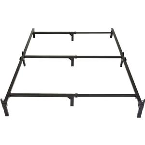 Amazon Basics Metal Bed Frame, 9-Leg Support Base for Box Spring and Mattress, Tool-Free Easy Assembly, No Tools Required, Full Size, Black
