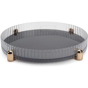 Makeup Perfume Organizer, 360 Rotating Skincare Organizer, Vanity Tray, Spinning Cosmetics Organizer for Dresser, Vanity, Bathroom Countertop, Clear