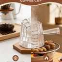 6OZ Glass Measuring Cup - 180ml Borosilicate Glass Espresso Shot Glass with Glass Handle, V-Shaped Spout for Milk Frothing, Espresso Accessories for Machine, Dishwasher Safe