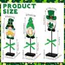 Yulejo 3 Pcs St. Patrick's Day Gnome Table Decorations Lucky Decor St Patricks Day Gnome Wood Signs Decoration Tiered Tray Centerpiece for Farmhouse Home Kitchen Shelf Decor