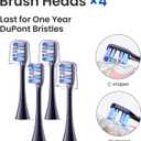 Sonic Electric Toothbrush for Adults&Teens - 180 Days Battery Life, Seamless Button&48000RPM Rechargeable Tooth Brush, 4 Replacement Heads for Deep Clean/Smart Timer/4 Brushing Modes/IPX8 (Midnight Blue)