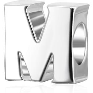 925 Sterling Silver Alphabet Letter Charms fit Pandora Style Bracelets Intital A-Z Beads for Wife Mom Women Christmas Gift