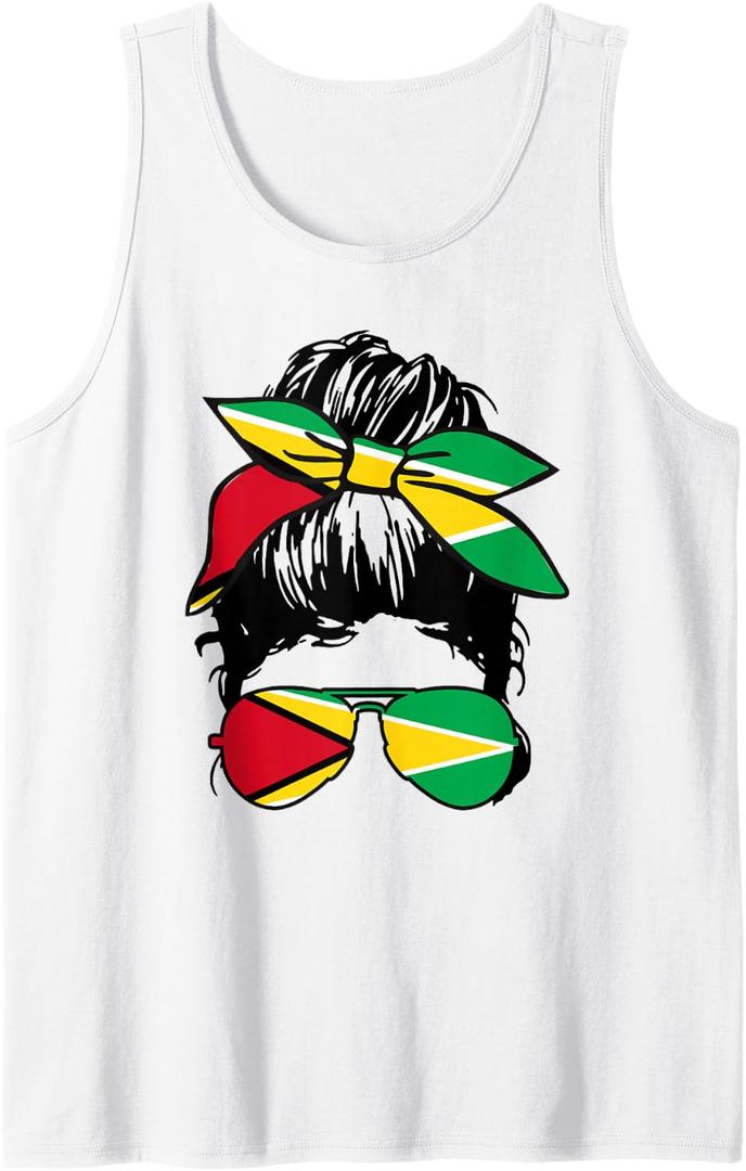 Guyanese Girl Guyana Flag Pride Tank Top (White, S)