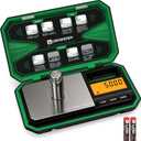 Digital Pocket Scale Precision 200g/0.01g, Digital Scale Grams Ounces, Mini Jewelry Scale, Coins Scale with 50g Cal Weights for Gold/Silver/Gems/Food,(Battery Included)-Green