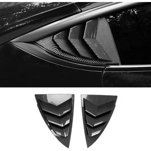 Rear Side Window Cover Louver Sport Style for Tesla Model Y 2021-2025 2026 Exterior Decoration Accessories, Triangle Window Visor & Anti-Scratch Guard (Gloss Carbon Fiber Pattern, Model Y)