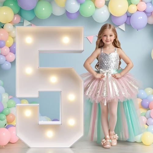 JoyMuse Marquee Numbers 3 Feet Tall, Light Up Numbers with Lights, Large Numbers for Party, Number 5 Light Up Numbers for Baby Showe Anniversary Birthday Decorations for Girls Boys