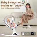 Baby Swings, Infant Swing with Remote Control, 5 Speed Adjustable, Machine Washable Seat Pad, 5 Point Harness, Bluetooth Connection, Electric Baby Swing for Indoor Use (Gray)