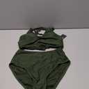 Blooming Jelly Womens High Wasited Bikini Sets Tummy Control Swimsuits Curvy Mesh Swim Skirt (Medium, Army Green)
