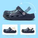 HOBIBEAR Toddler Boys Garden Shoes Cute Cartoon Slip On Classic Clogs Lightweight Summer Sandals Waterproof Water Shoes Beach Pool Shower Slides Dark Blue (Blue, US Toddler Size 4.5 to 5)