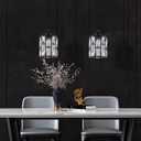 3 Pack 1 Light 5.3" Crystal Hanging Kitchen Island Pendant Light Black Finish,Concise Pendant Fixture Crystal Plate Metal Shade for Bar,Dining Room,Living Room Over Sink