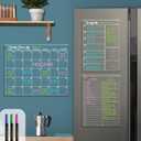 Clear Non-Magnetic Calendar Set for Fridge - Dry Erase Transparent Monthly, Weekly Calendar and List Board - Sticks to Wall, Glass, Door, Any Smooth Surfaces