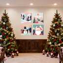 4 Pack Paint by Numbers Kits for Adults Kids Beginner, Christmas Easy Framed Adults Paint by Number Kits on Wooden Framed Canvas, DIY Acrylic Color Painting by Number for Home Decor Gift 8x8 Inch