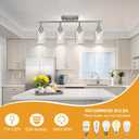 4 Light Semi Flush Mount Ceiling Light with Directional Rotatable Heads, Clear Glass Shades Modern Bathroom Vanity Lighting in Brushed Nickel Finish Track Lighting Kit Spotlight