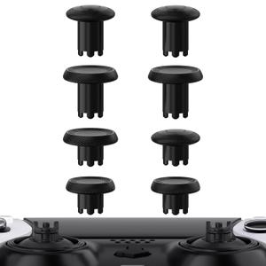 eXtremeRate ThumbsGear Interchangeable Thumbsticks for PS5 Edge Controller, Replacement Black Analog Thumb Sticks Caps for PS5 Edge Controller - 4 Heights 3 Surfaces Grips - Without Thumbstick Base