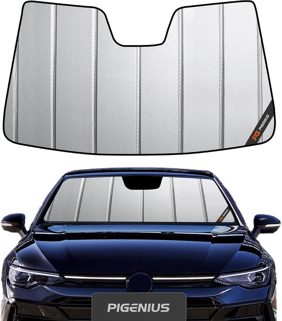 Pigenius Windshield Sunshade for Volkswagen Golf R/GTI 2022-2026 Front Window Sun Shade - Safeguard