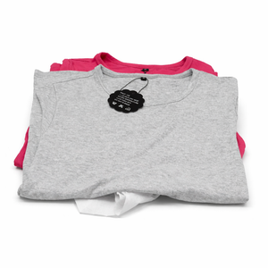 2 Pack Women's Ribbed Tops Short Sleeve Cotton Fitted Slim T-Shirts Crew Neck Casual Basic Summer Tight Tees, M