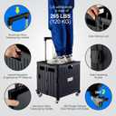 MACOPRO Folding Utility Cart Portable Rolling Crate Handcart Shopping Trolley Collapsible Tool Box, with Lid, Basket on 4 Rotate Wheels, for Grocery, Office, Luggage, Teacher (Black)