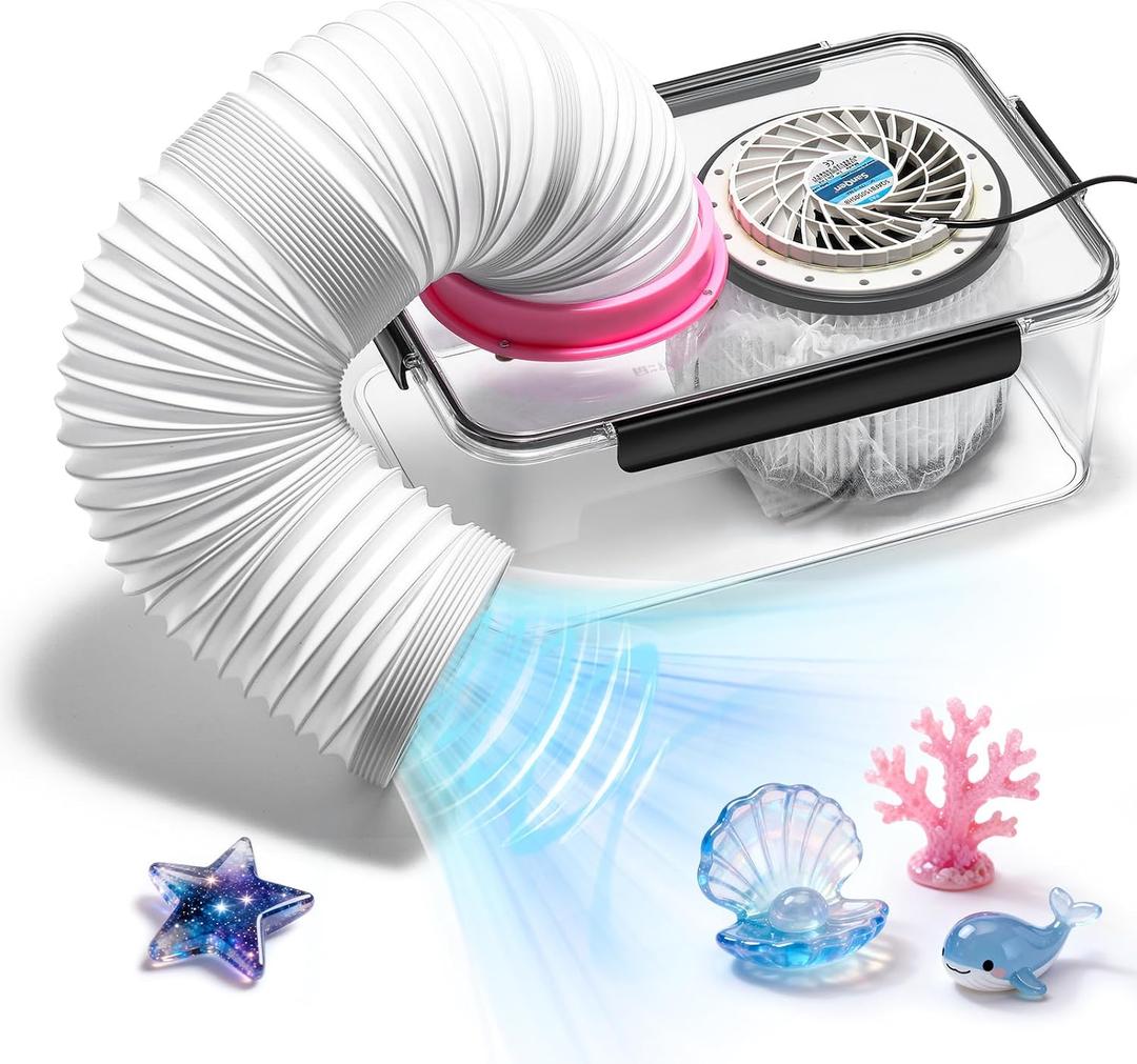Moongiantgo Resin Dust Collector Vacuum for Epoxy and UV Resin | Dust Extractor with Adjustable Suction&Reusable Filter, Perfect for Jewelry Making, DIY Crafts, Molding&Sanding