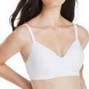 Hanes Women's Comfort Evolution Lace Wirefree Bra, White, 2X