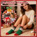 6 Pairs Christmas Fuzzy Socks for Women Cozy Warm Fluffy Winter Slipper Socks Cute Funny Holiday Gifts for Family Friends