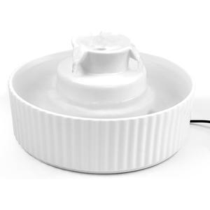 Ceramic Cat Water Fountain, 2.1L/71oz Cupcake Pet Water Fountain for Cats and Dogs, Ultra-Quiet Pump Pet Fountain with Replacement Filter and Foam (White)