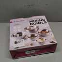 FineDine Stainless Steel Mixing Bowls Set, Dishwasher Safe, 6 Piece Metal Mixing Bowls For Kitchen, Nesting, Large, Small, Big Food Prep, Cooking, Baking