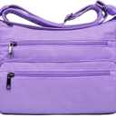 VOLGANIK ROCK RFID Purses for Women Fabric Nylon Multi Pocket Crossbody Bag Ladies Travel Handbag (Standard Size, Lavender)