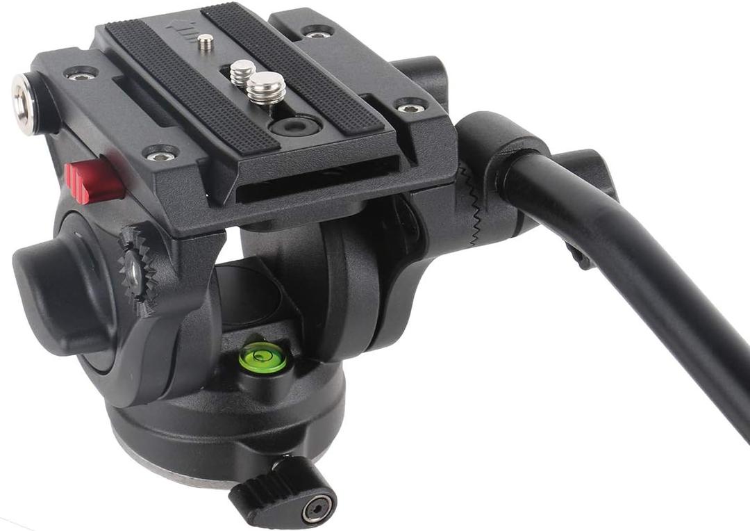Avella Video Tripod Fluid Head with Quick Release Plate, Lightweight Heavy Duty Compatible with Manfrotto,Max Load 13.2lb/6kg for Video Canon Nikon Sony Olympus Panasonic DSLR Camera, V501