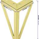 8 Pack 6 Inch Gold Furniture Legs, Triangle Metal Furniture Feet, Hairpin Table Legs Couch Feet Replacement for Sofas, Coffee Tables, Cabinets, 6 x 3.15 x 3.15 inches