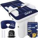 Premium Toddler Airplane Bed - Inflatable Airplane Bed for Toddlers, Plane Baby Mattress for Kids - Blow Up Air Mattress for Child Flight Sleep with Safety Belt, Innovative Valves, No Pump Needed