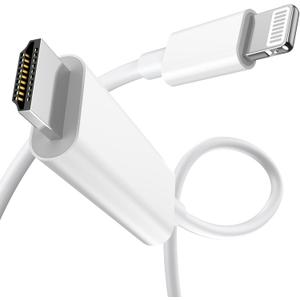 [Apple MFi Certified] Apple Lightning to HDMI Cable Adapter, 1080P Lightning to Digital AV Adapter Sync Screen Connector Compatible for iPhone 14 13 12 11 Pro Max XS XR X 8 to HD TV Projector Monitor (Off-white)