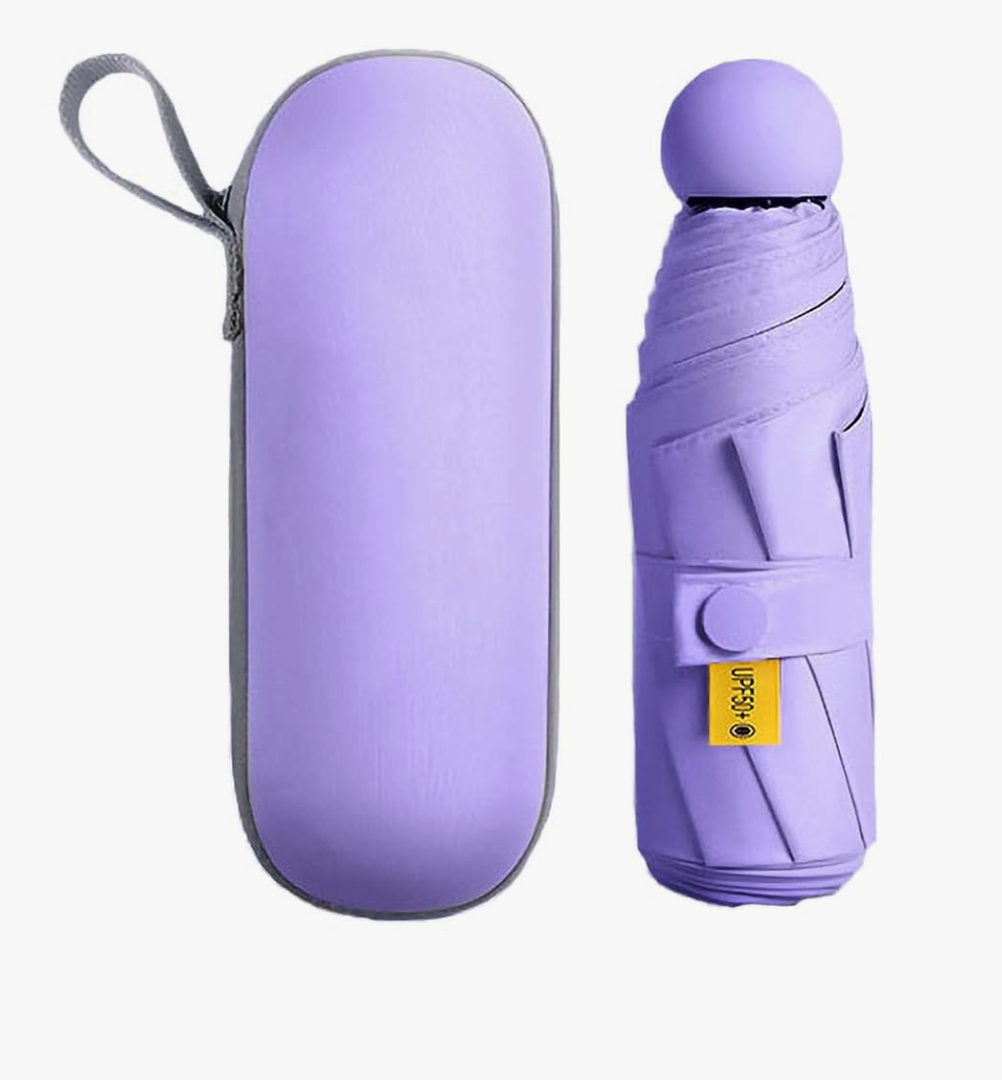 YUNZLAN Mini Travel Umbrella,Small Compact Portable Umbrella for Sun&Rain,Sun Umbrella with 99% UV Protection for Women and Men