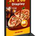 Sidewalk Sign Heavy Duty - 24x36 Inch Double-Sided Poster Stand with 360 Rotating Wheels, Rolling Metal Sandwich Board Floor Standing Sign Holder for Event Businesses Outdoor, Frame Only
