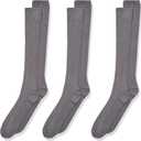 Jefferies Socks Girls 7-16 School Uniform Acrylic Cable Knee High 3 Pair Pack (Small, Grey)