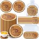 Hushee 50 Sets Wedding Favors for Guests Cheers to Love Round Cork Coasters Bulk with Thank You Cards and Bags for Wedding Party Favors Souvenirs Supplies Decoration (Classic)