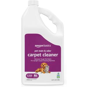 Amazon Basics Pet Stain Remover, Carpet Cleaner, Fresh Scent, 64 fl oz (64 Fl Oz (Pack of 1))