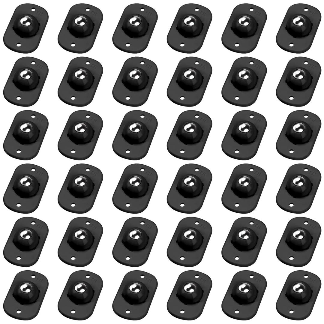 TRVL FIELDER Self Adhesive Caster Wheels, Appliance Rollers Appliance Slider for Kitchen, 360 Swivel Small Casters - Solve Coffee Maker Air Fryer Small Appliances Countertop Sliding (Black - 36 Pcs) 