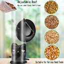 Metal Bird Feeder, Tube Bird Feeders for Outdoors Hanging, Heavy Duty Chew-Proof and Rust-Proof Tube Bird Feeder, Weatherproof & Steel Hanger, Attracting for Wild Birds (Black)
