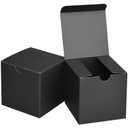 Fairlegend Small Black Gift Boxes 3.5x3.5x3.5 Black Kraft Paper Boxes for Gifts, Party Favors, Showers, Crafts, Candy Boxes, 100 Pack