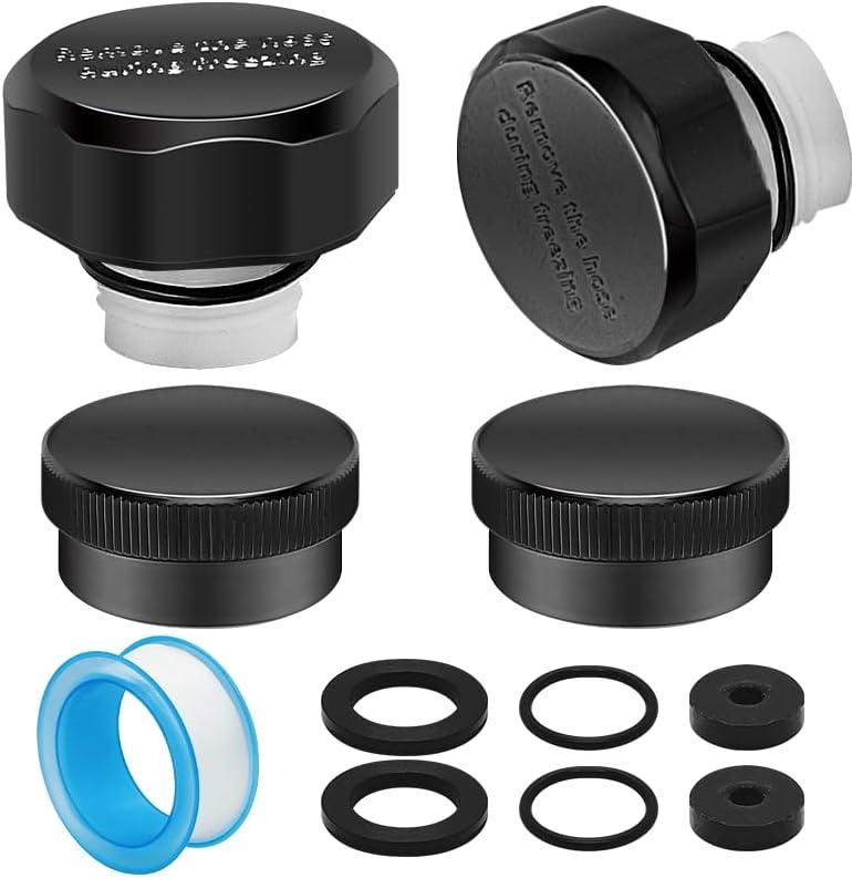 2PCS ASSE 1019-A Repair Kit(Fine Thread), ASSE 1019 A Vacuum Breaker Replacement, Anti Siphon Valve Repair Kit, 2PCS Outdoor Faucet Repair Kit(Black) with 2PCS 3/4"GHT Hose End Caps(Black)
