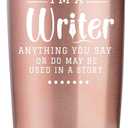 Onebttl Writer Gifts for Women/Men - 20oz/590ml Stainless Steel Insulated Tumbler with Straw - Graduation/Birthday/Christmas Gift for Writers, Novelist, Scriptwriter - Story, Rosegold