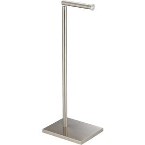 Toilet Paper Holder Stand, Free Standing Toilet Paper Roll Holder with Reserve for Bathroom, Stainless Steel DECLUTTR (Nickel)